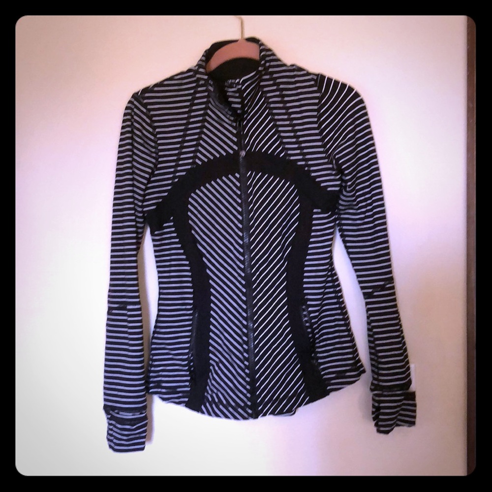Black And White Lululemon Striped Define Jacket